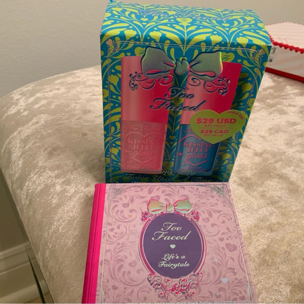 Too Faced Pink and Blue Lip Gloss Set